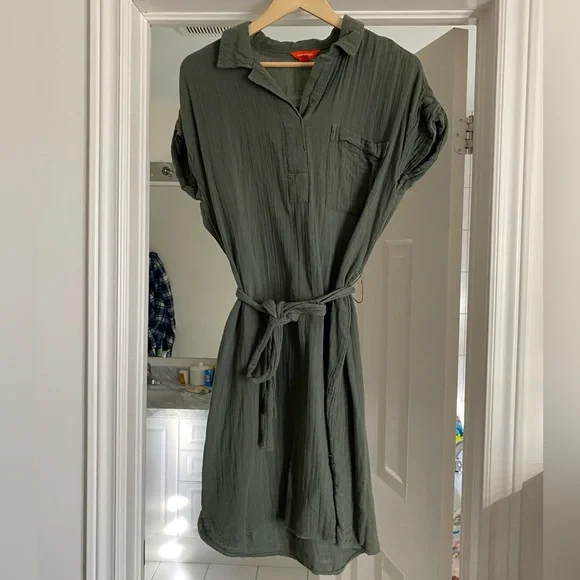 black linen cotton dress Little Black Linen Swing Dress – Fit & Flare Midi main image 0